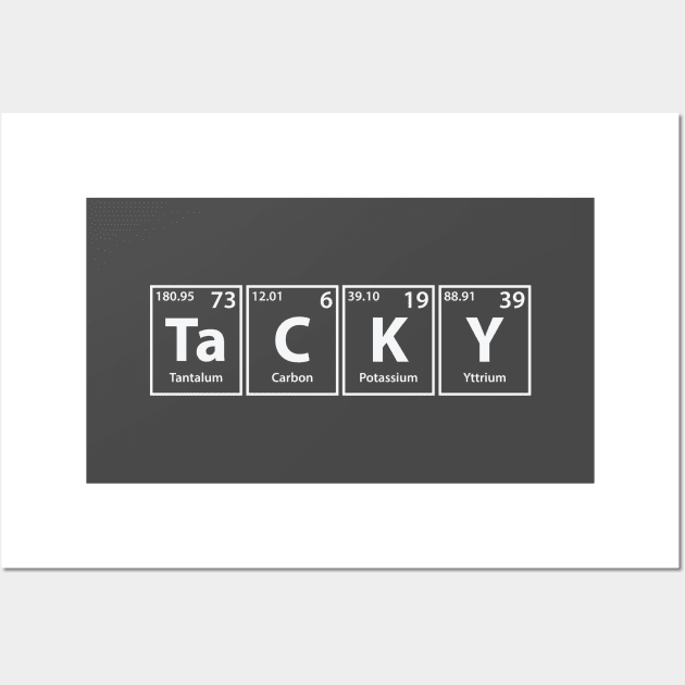 Tacky (Ta-C-K-Y) Periodic Elements Spelling Wall Art by cerebrands